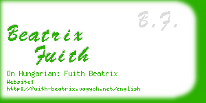 beatrix fuith business card